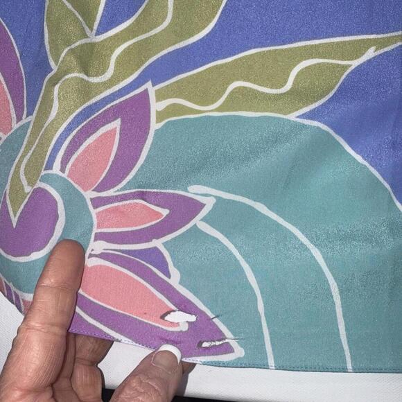 VTG'80s Bill Tice Swim Cover Maxi Side Slit Mumu Gown Sheer Geometric Petite Sm - Picture 14 of 15